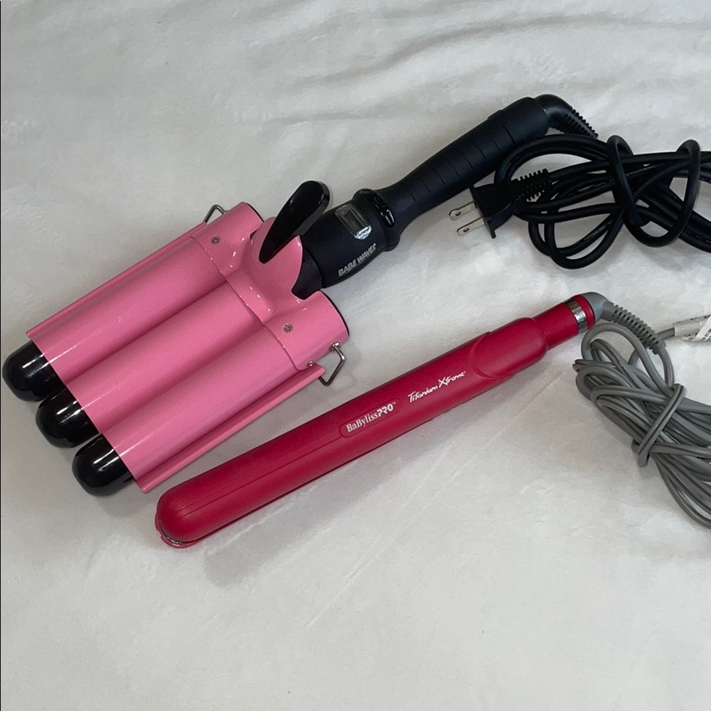 Like New-BaBylissPRO & BABE WAVES Pink Hair Styling Set